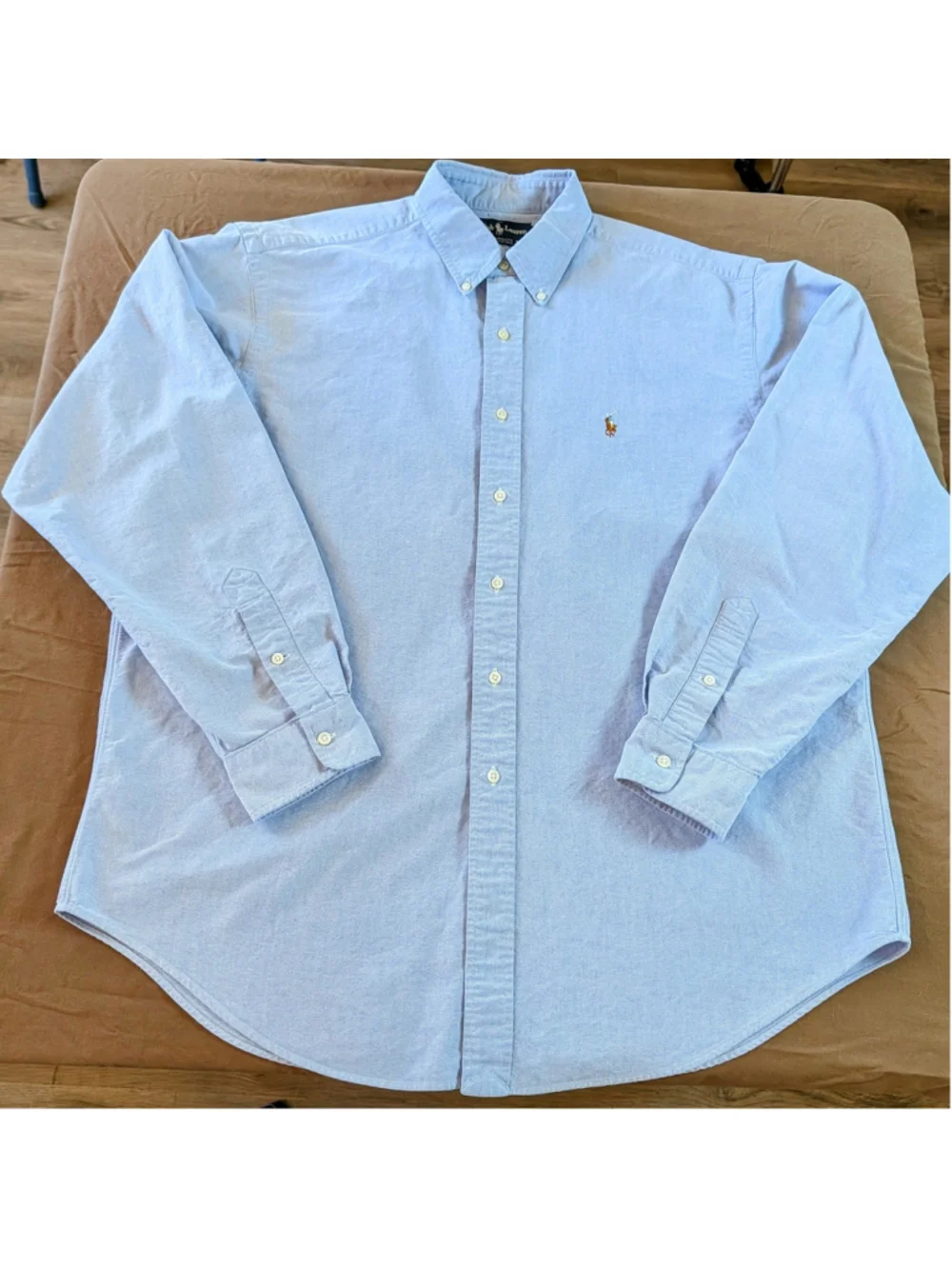 Ralph Lauren Yarmouth Oxford Shirt Mens 17-36 Light Blue Button Down Classic Fit